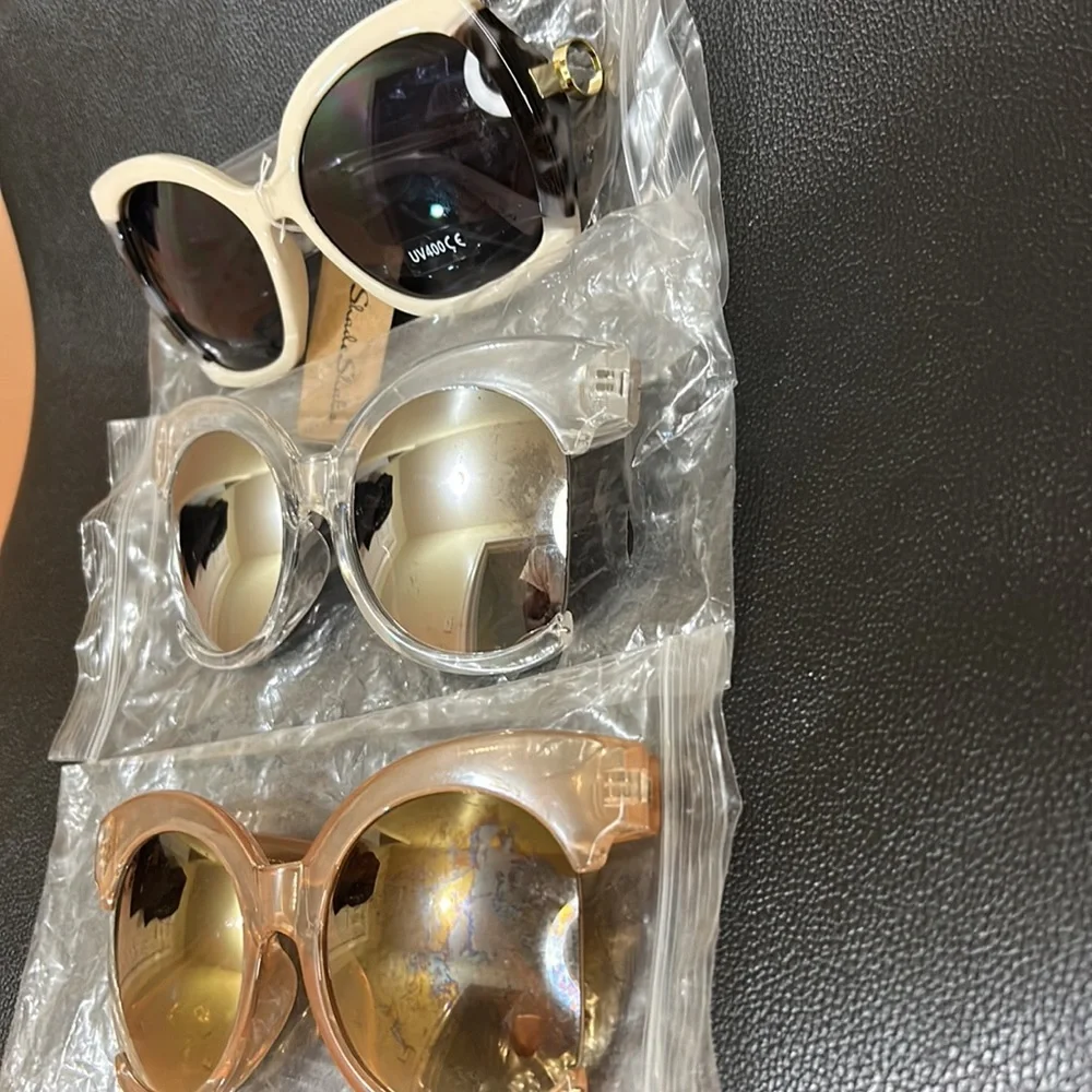 3 Women's‎ Oversize Side Cut Transparent Sunglasses